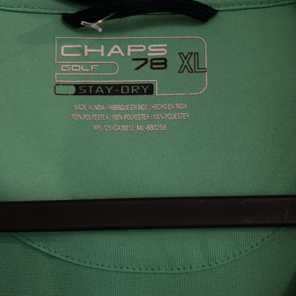 Chaps Golf 78 Mens Stay Dry SS Pastel Green Activewear Polo Shirt XL - Picture 3 of 6